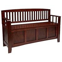 Linon Home Dcor Linon Home Decor Cynthia Storage Bench, 50"w x 17.25"d x 32"h, Walnut