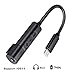 TELE-T T01A 2 in 1 Lightning AUX Headphone Jack and Charge Adapter Lightning Audio Splitter for iPhone 7/7 Plus with Compatible iOS 11 with Volume Control and Switch Songs, Black