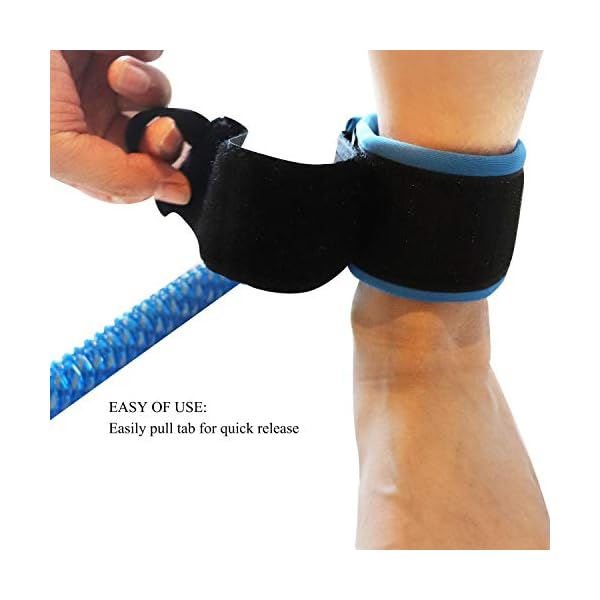 A ALPENFLOW 10' Coiled SUP Leash Stand up Paddle Board Leg Rope 10ft Paddleboard Legrope Board
