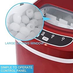 VGAZE Red Portable Compact Electric Ice Maker