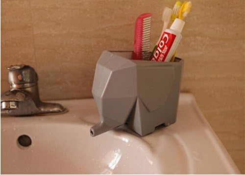 Grandey Multi-Functional Plastic Toothbrush Frame Kitchen Organizer Tableware Shelf Rack Spoon Holder Storage Box (Gray)