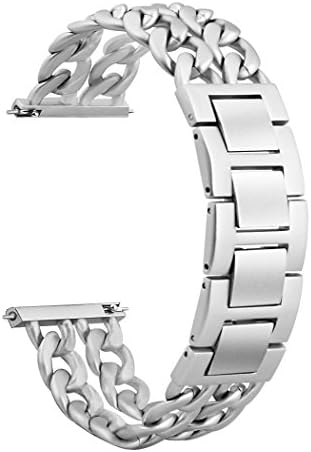 Fitbit Blaze Replacement Band Metal, Amzelas Quick Release Bracelet Breathable Stainless Steel Chain Links Strap Wrist Band for Fit bit Blaze Smartwatch Man Women Wristwatch - NO Frame (Matte Silver)