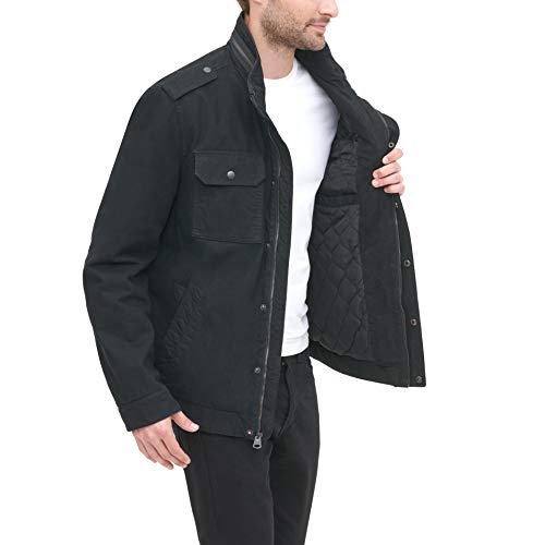 levi's men's washed cotton two pocket sherpa lined military jacket