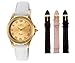 Invicta Women's 14805 Angel Analog Gold Ion-Plated Watch with Interchangeable Leather Bands