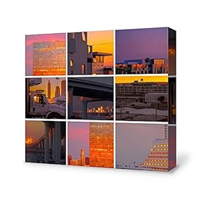 Canvas Wall Art Building Canvas Painting Wall Poster Decor for Living Room Wooden Framed Home Decorations - 12x12 inches