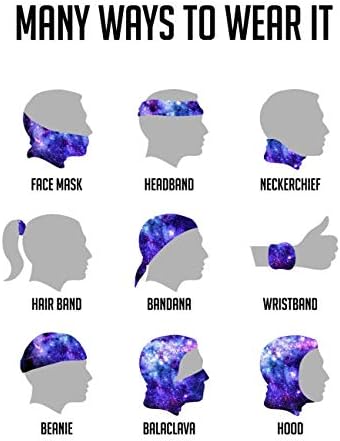 Black polyester balaclava mask with face design.