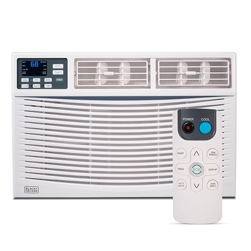 BLACK+DECKER Window Air Conditioner 12,000 BTU, AC Window Unit Cools Up to 550 Square Feet, Window AC Unit with Remote Control, 3 Cooling Speeds and Fan Only Function, BWAC12WTB, White
