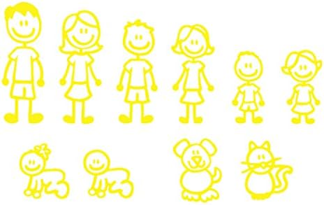 (Yellow) 10 Stick Figure Family