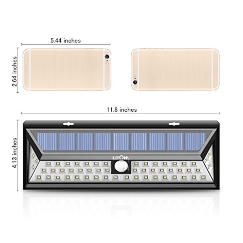 LITOM Solar Lights Outdoor, 54 LED Super Bright 270°Wide Angle Motion Sensor Lights, Wireless Waterproof Security Solar Light for Front Door, Yard, Garage, Deck, Porch, Shed, Walkway, Fence (4 Pack) - Thumbnail 7