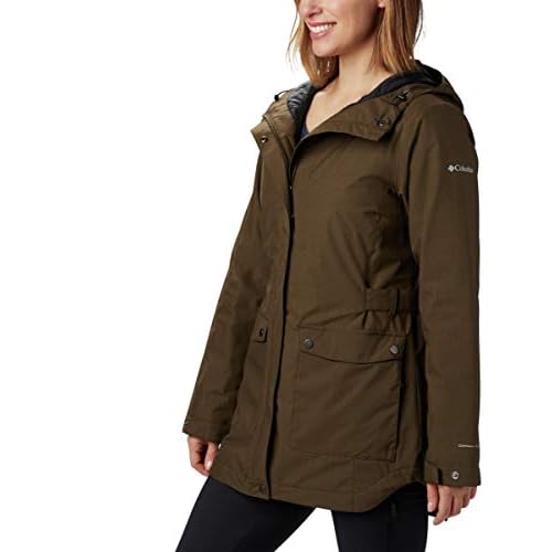 columbia women's here and there insulated long rain jacket