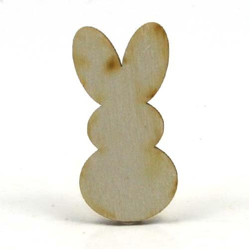 Mylittlewoodshop - Pkg of 12 - Bunny - 2 inches by 1 inch and 1/8 inch Thick Unfinished Wood(LC-BUNY01-12)