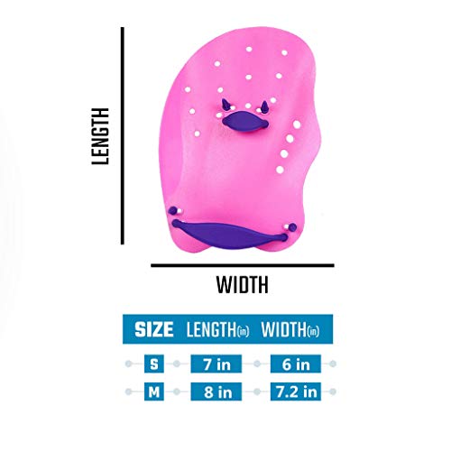 image for TRADERPLUS Swim Training Hand Paddles for Men Women Children (Pink, Sm