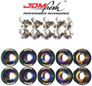 JDMFresh - CNC Billet Aluminum Engine Bay Fender Washer Bolt Dress Up Kit For 8mm (Neo Chrome)