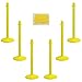 Mr. Chain Plastic Stanchion Kit with 50 Feet of 2-Inch Link Chain and C-Hooks, Yellow, Pack of 6 (71102-6)