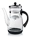 Gourmia GTP9815 Tea & Coffee Pot Glass Loose Leaf Tea Maker With Stainless Steel Filter Tumbler Infuser 850ml Capacity