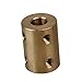 2pcs 7 x 7mm Motor Shaft Rigid Brass Sleeve Coupling Connector + Tighten Screws