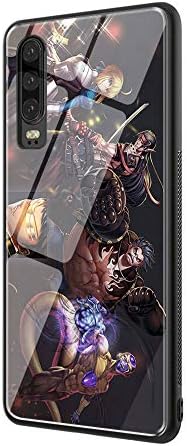 DEPING DP-18 Dragon Ball Z Case,Tempered Glass Back Cover and Soft Silicone Border Anti Scratch Bumper Design for Huawei P30 Lite Protective Case
