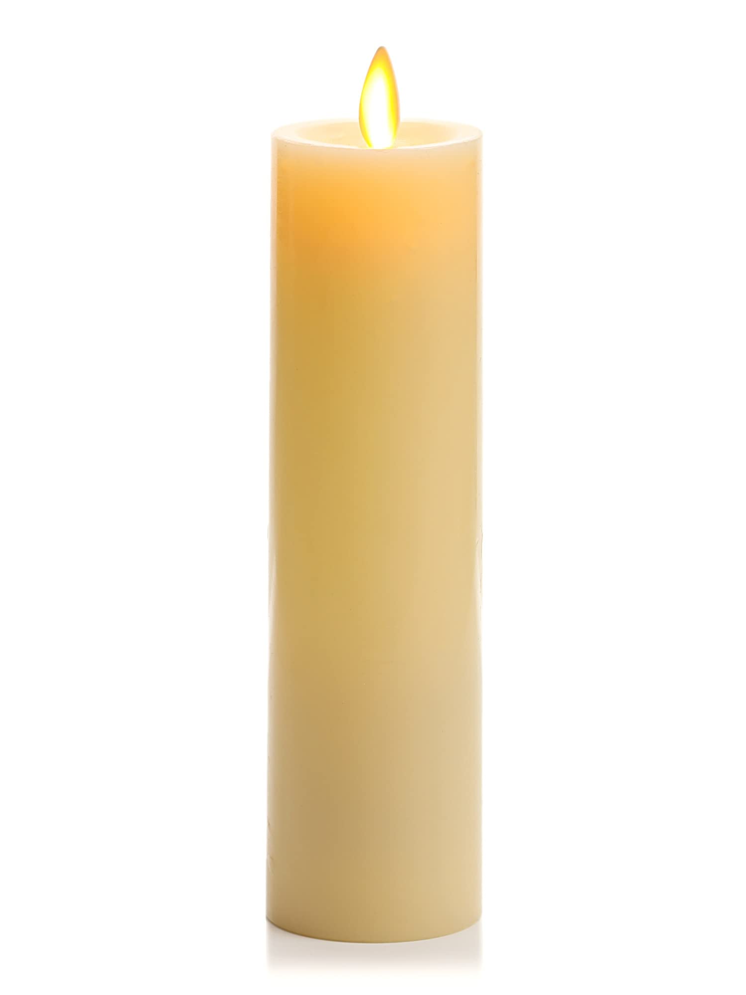 Photo 1 of Luminara Classic Slim Flameless LED Candle, Ivory 2" x 7.9", Battery Operated Moving Flame Pillar w/Timer, Safe Realistic Wax Candle, Home Decor