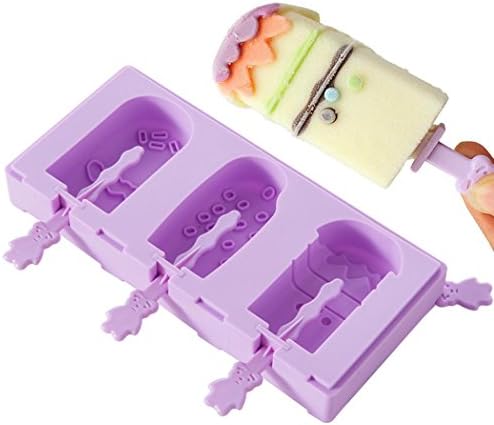 BubbyBear Silicone Ice Cream Mold,Reusable 3 Cavity Bear Paw Silicone Baking Pan,Ice Cube Tray,Soap Mold,Chocolate Mold,Cake Mold,Candy Mold,Pudding Mold,Popsicle,Jello Silicone mold (3 Cavity Bubble)