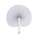 Cusfull 48 Pack White Folding Paper Fans Handheld Paper Fans for Wedding/Party/Party Favours (Round Shape)