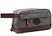 Iblue Leather Canvas Travel Bag Toiletry Kit Shaving Dopp Case #b96 (Mid grey)
