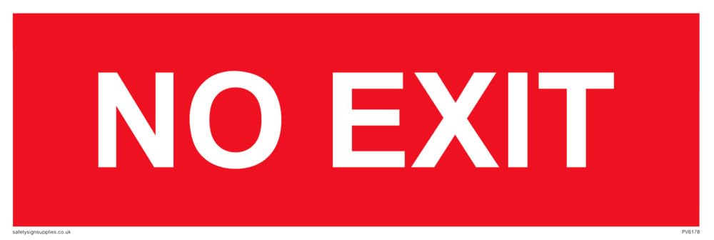 NO EXIT red background Sign - 300x100mm - L31