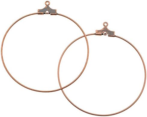 Antiqued Copper Plated Beading Hoop Earring Findings W/Loop - 40mm Diameter /12