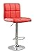 Roundhill Furniture Swivel Red Bonded Leather Adjustable Hydraulic Bar Stool, Set of 2
