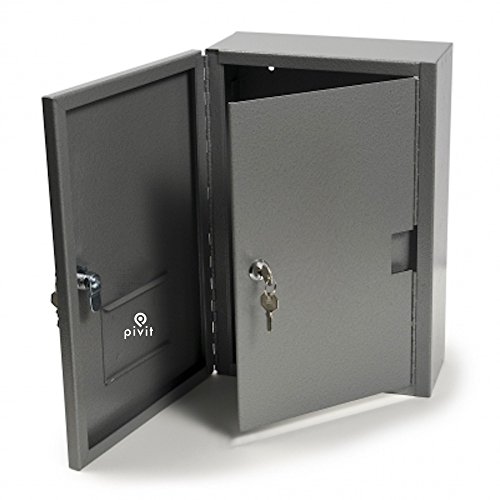 Pivit Medical Narcotic Security Cabinet Safe | 14 ½" x 9 ½" x 4" 12 lbs Steel Welded Construction | Dual Doors With Individual Key For Each Door | Two Adjustable Removable Steel Shelves