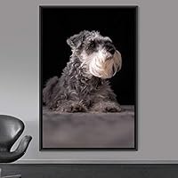 Framed Canvas Wall Art Pupper Animals Chic Dogs Multicolor Photography Urban - 16x24 inches