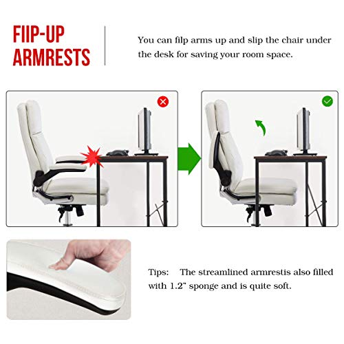 Myka's Ergonomic Leather Executive Office Chair High Back Computer Desk