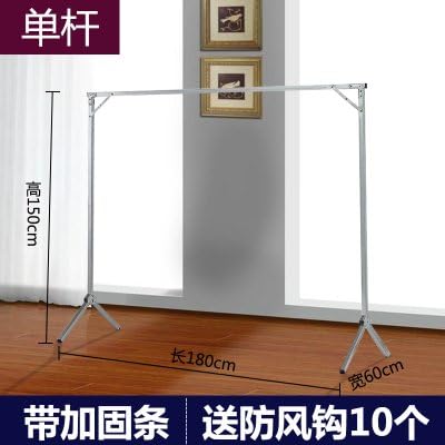 UIRIHUA Single Pole/Indoor Air Hanger/Landing/Folding Hanger/Cloak,Single Pole [Thickening Upgrade 1.8 Height 1.5 Meters Long