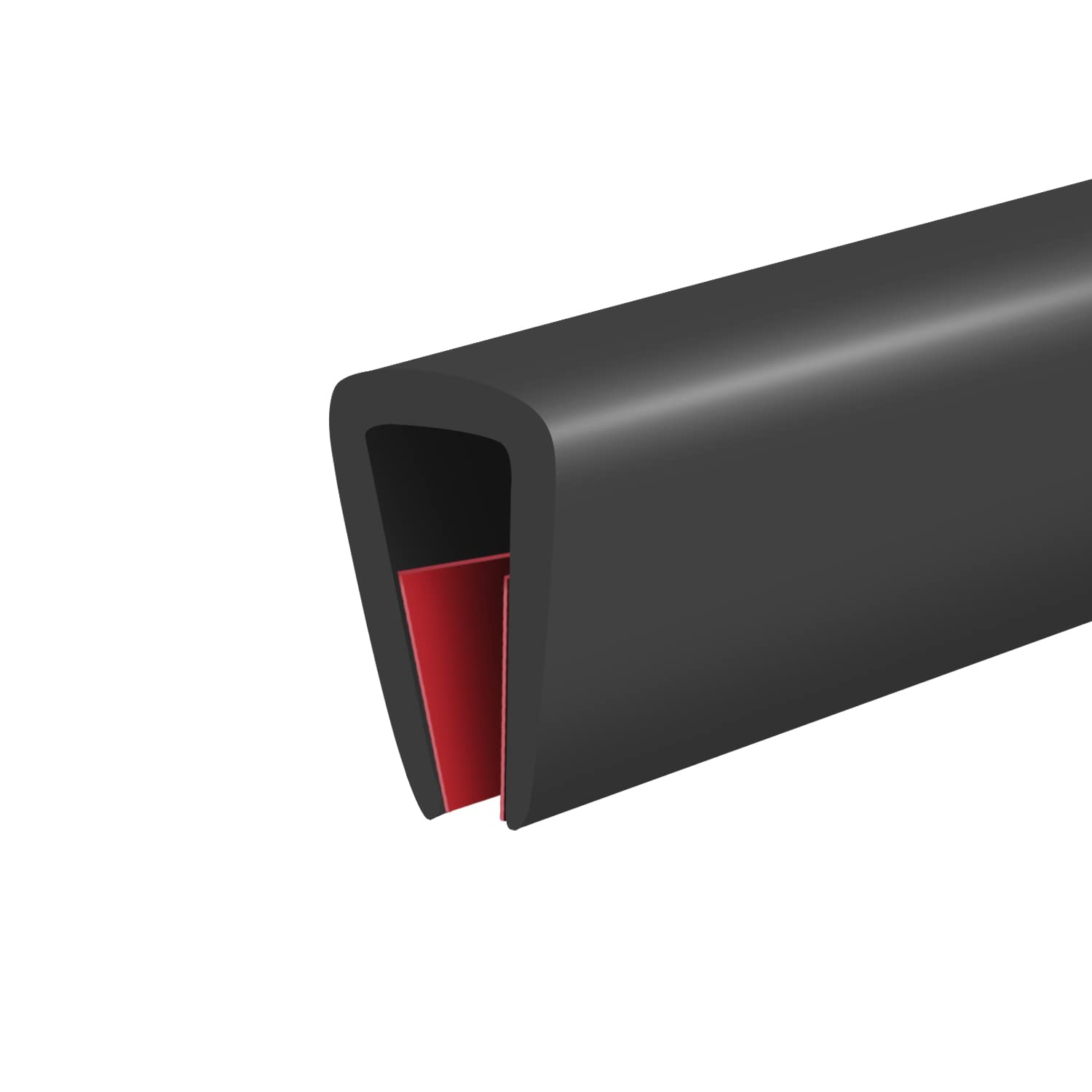 Photo 1 of Rubber Edge Trim, Self-Adhesive Rubber Edge Trim, Edge Protector for 3/16" Glass and Flexiglass, EPDM Material, Fit 3/16"(5mm), Length 20Ft, Black Color, U Channel Edge Trim