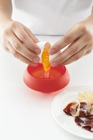 Lékué Ovo - Molde de Silicona para cocer Huevos, cilíndrico, Color Rojo