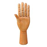 Wooden Left Hand Manikin Male -- Sectioned Full Hand Artist Mannequin -- Yazycraft