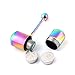 CrazyPiercing Rainbow Vibrating Tongue Ring Stainless Steel Body Piercing With 2 Batteries