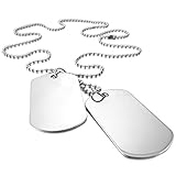 INBLUE Men,Women's 2 PCS Alloy Pendant Necklace Army Double Dog Tag 27 Inch Chain