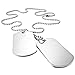 INBLUE Men,Women's 2 PCS Alloy Pendant Necklace Army Double Dog Tag 27 Inch Chain