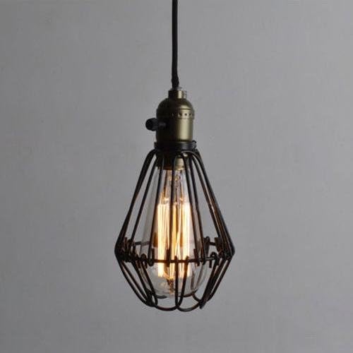 Vintage Birdcage Pendant Light Chandelier Rust Wire Cage Light Cast Iron Ceiling Light Hanging Light Industrial Style Light Shades Amazon Co Uk Lighting