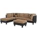 Modern 3-Piece Microfiber/Faux Leather Sofa Set - Ottoman Included