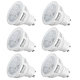 GU10 LED Bulb 75W Equivalent, Kohree 7.5W Dimmable Led Light Bulbs, Recessed Light, 550lm, CRI 80+, 3000K Soft White, 40° Beam Angle, UL Listed, ENERGY STAR, Pack of 6