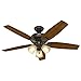 Hunter Fan Company, 53317, 52 inch Newsome Premier Bronze Ceiling Fan with LED Light Kit and Pull Chain