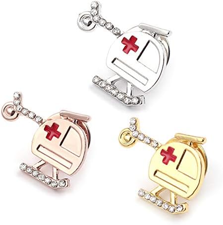 3 Pics Medical Series Hospital Rescue Helicopter Brooch Pin Doctor Nurse Student s Graduation Gifts