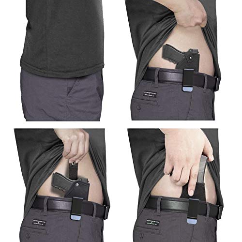 AIKATE 3 Pack Universal IWB OWB Gun Holster for Concealed Carry Weapon Case Inside or Outside The Waistband for Right and Left Hand Draw Fits Subcompact Compact Full Size Pistols - Thumbnail 6