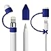 Fintie 3 Pieces Silicone Bundle Compatible with Apple Pencil 1st Generation, Soft Protective Cover Accessories Pencil Cap Holder with Nib Cover, Cable Adapter Tether, Navy