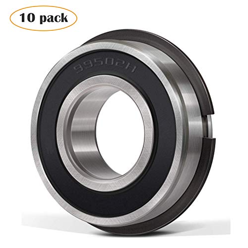Donepart 99502HNR Bearings 5/8 x 1-3/8 x .433 Inch Ball Bearings with Snap Ring for Motor, Lawn Mower, Go Kart, Wheelbarrows, Carts & Hand Trucks (10 Pack)