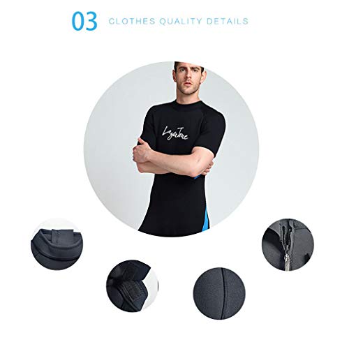 Iusun Men 's One Piece Wetsuit 3MM Bodysuit Splice Swimwear Super Stretch UV Protection Perfect for Swimming/Scuba Diving/Snorkeling/Surfing - Thumbnail 3