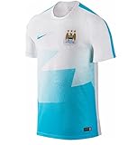 Nike Manchester City Pre-Match Flash 1 Soccer Jersey (White, Chlorine Blue)