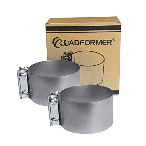 Roadformer 4" Butt Joint Exhaust Clamp - Aluminized Steel for 4 inch OD exhaust pipes, muffler ends and exhaust system connection with leakage free (2 Pack) - Thumbnail 4