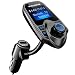 VicTsing Bluetooth FM Transmitter, Wireless In-Car Radio Transmitter Adapter /w USB Port, Support AUX Input 1.44 Inch Display TF Card Slot - Silver Grey primary